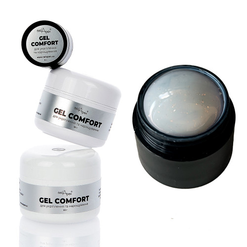 NailApex Comfort №11 біло-блакитний колір з сріблястою поталлю (30g)