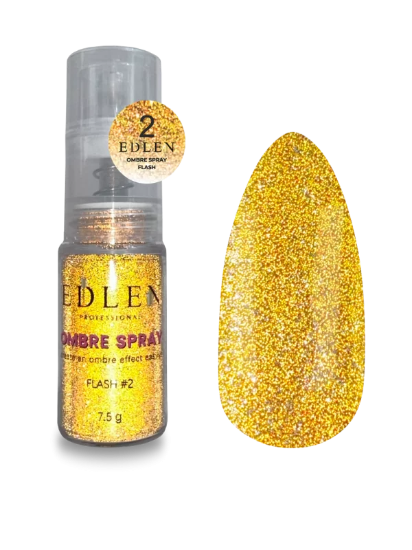 Ombre Spray Edlen Flash №2, 7.5g NEW Блискітки золото
