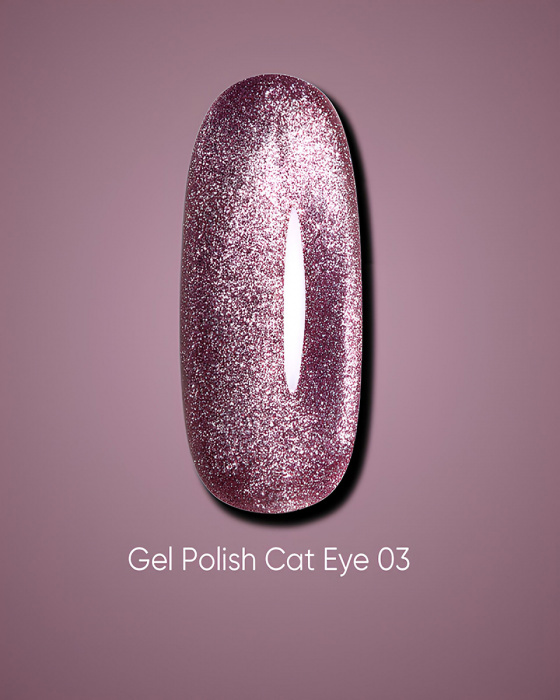 Dark gel polish Cat Eye 03, 10 ml