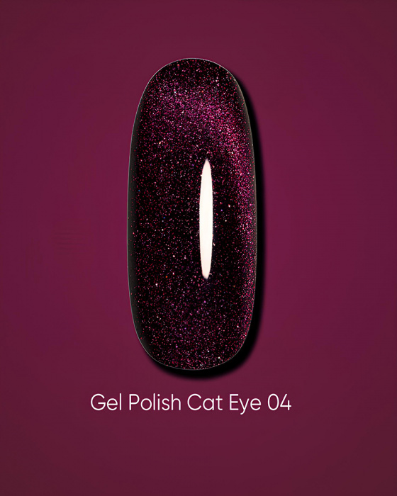 Dark gel polish Cat Eye 04, 10 ml