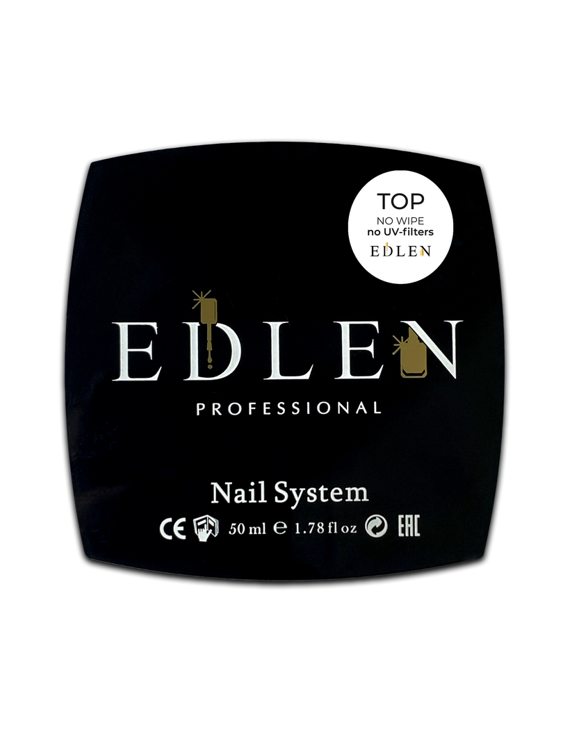 Топ без липкого шару без УФ фільтра Top no wipe Edlen no UV-filters 50ml. new