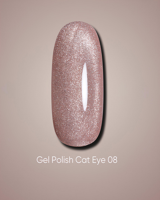 Dark gel polish Cat Eye 08, 10 ml