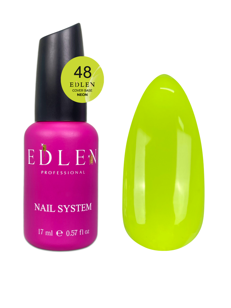 48 Камуфлююча база Cover base Neon Edlen 17 ml. new Неоновий жовтий