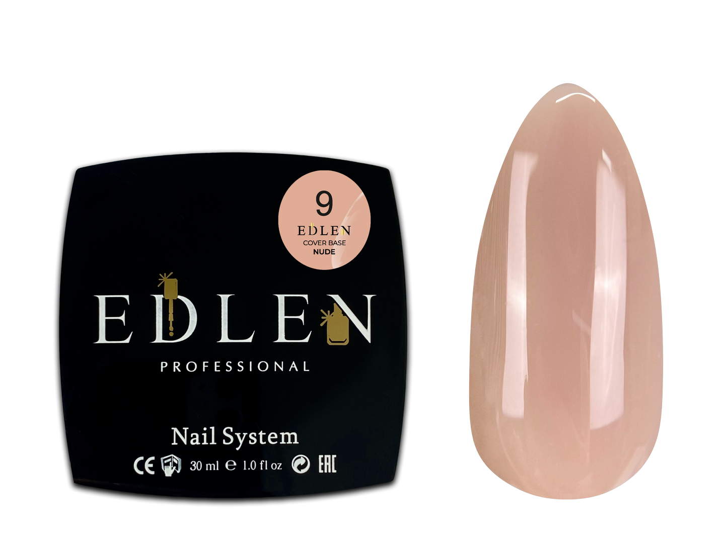 09 Камуфлююча база Cover base Nude Edlen 30 ml. new Нюдовий темно-бежевий