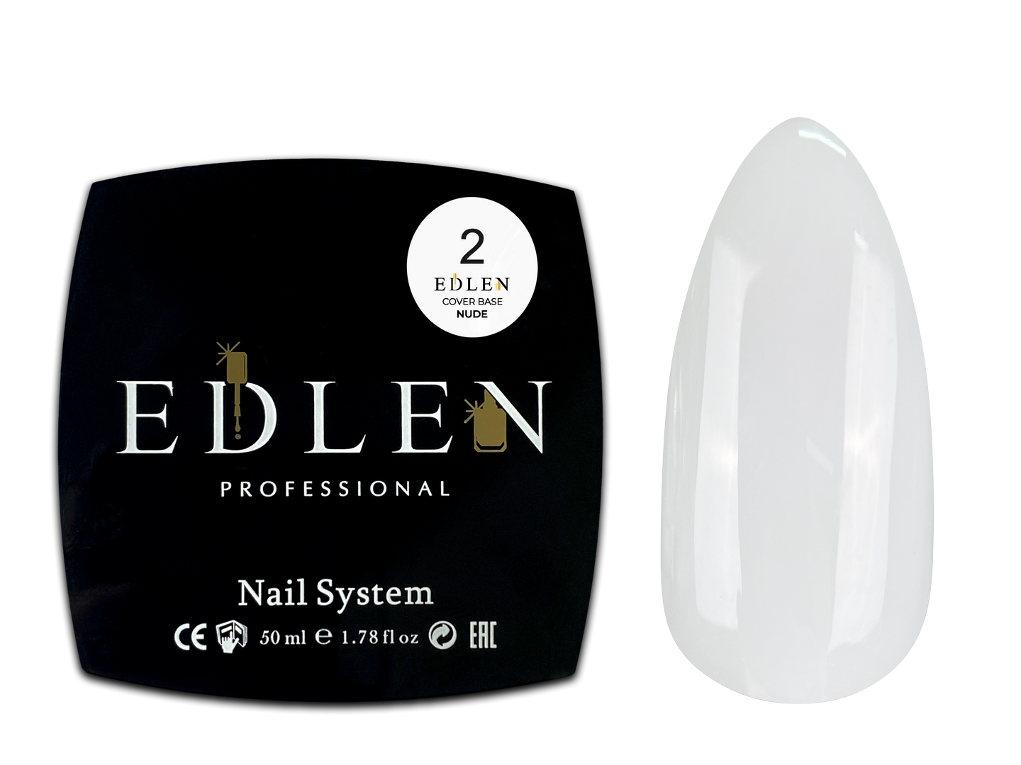 02 Камуфлююча база Cover base Nude Edlen 50 ml. new Молочний напівпрозорий