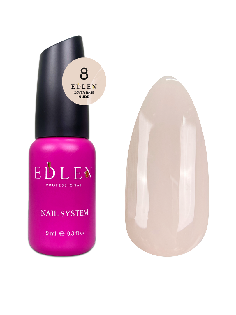 08 Камуфлююча база Cover base Nude Edlen 9 ml. new Світло-бежевий