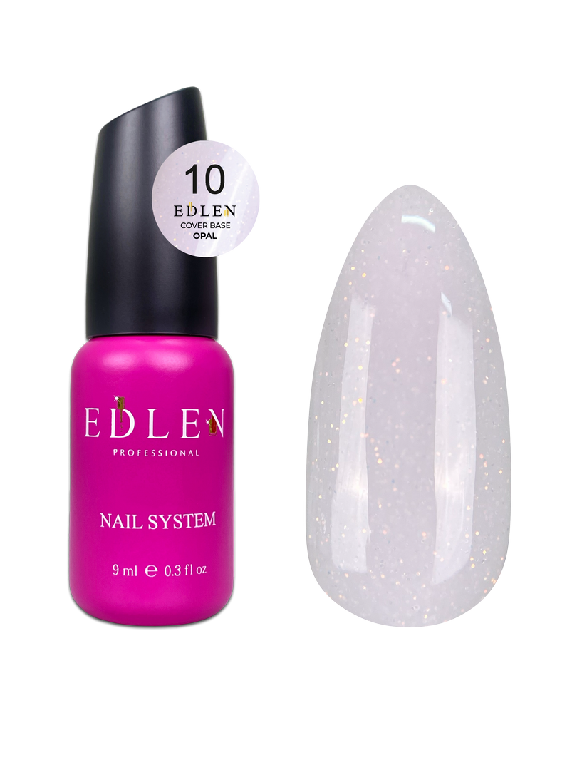 10 Камуфлююча база Cover base Opal Edlen 9 ml. new Молочно-рожевий із золотим опалом