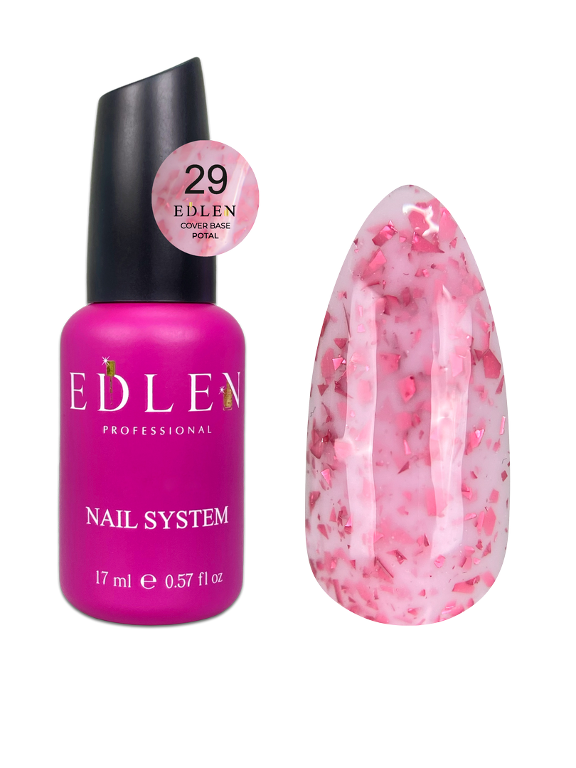 29 Камуфлююча база Cover base Potal Edlen 17 ml. new Рожевий із червоною поталлю
