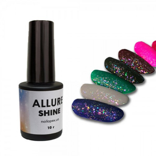 NAILAPEX «Allure Shine» -матовий топ з блискітками (10мл)