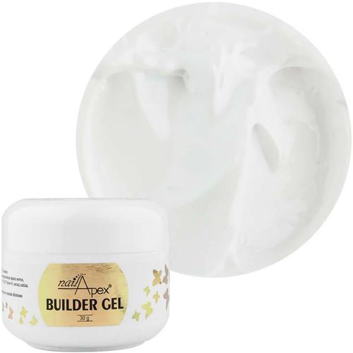 NailApex Моделирующий Крем гель «Snow White» (30g) Builder Gel — Ярко -белый гель для ногтей
