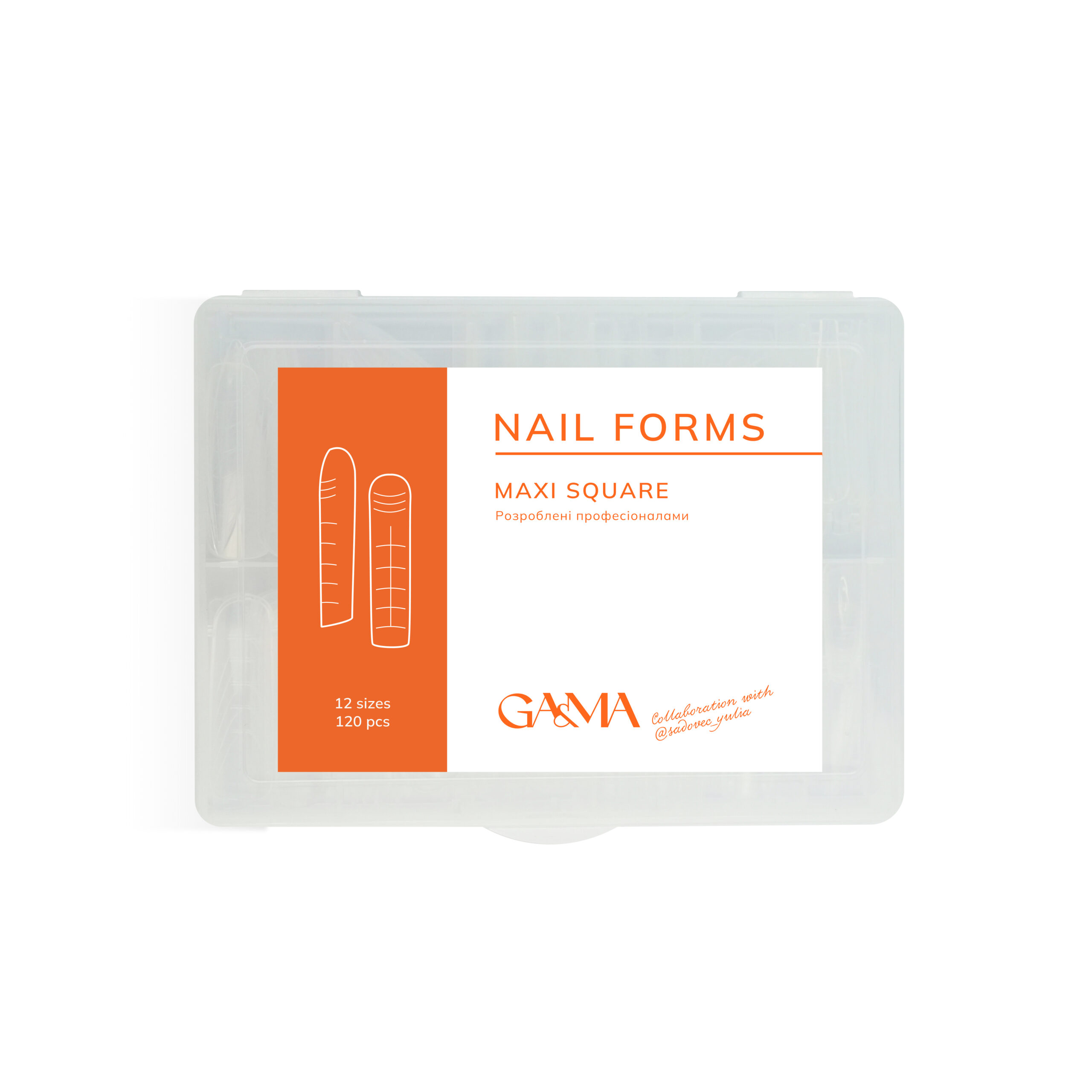 GA&MA Верхні форми Максі квадрат / Nail forms Maxi square collaboration with @sadovec_yulia