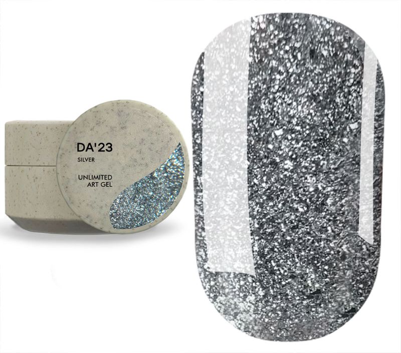 Unlimited art gel DA`23 Silver 5 мл