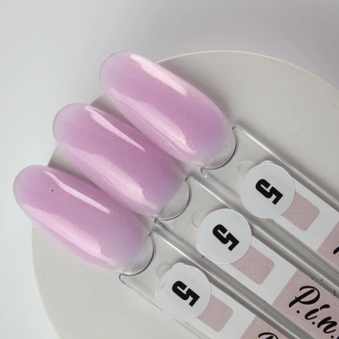 Pink Glass Base №5 - база рожевого кольору з мілким золотим глітером 30 мл - Зображення 2