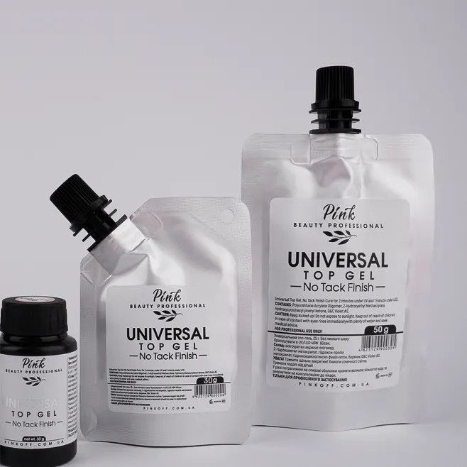 Pink UNIVERSAL Top Gel No Tack Finish - 50 гр