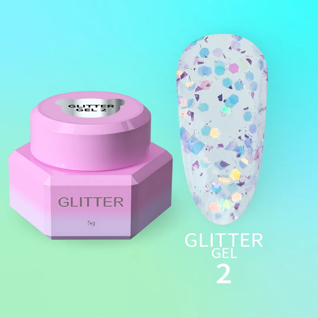 "You are cute" Блискітки для нігтів Glitter gel №02, 5 мл