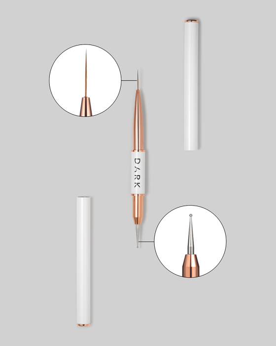 DARK Пензлик двосторонній (лайнер 13 мм + дотс 1,2 мм) (оновлений дизайн)