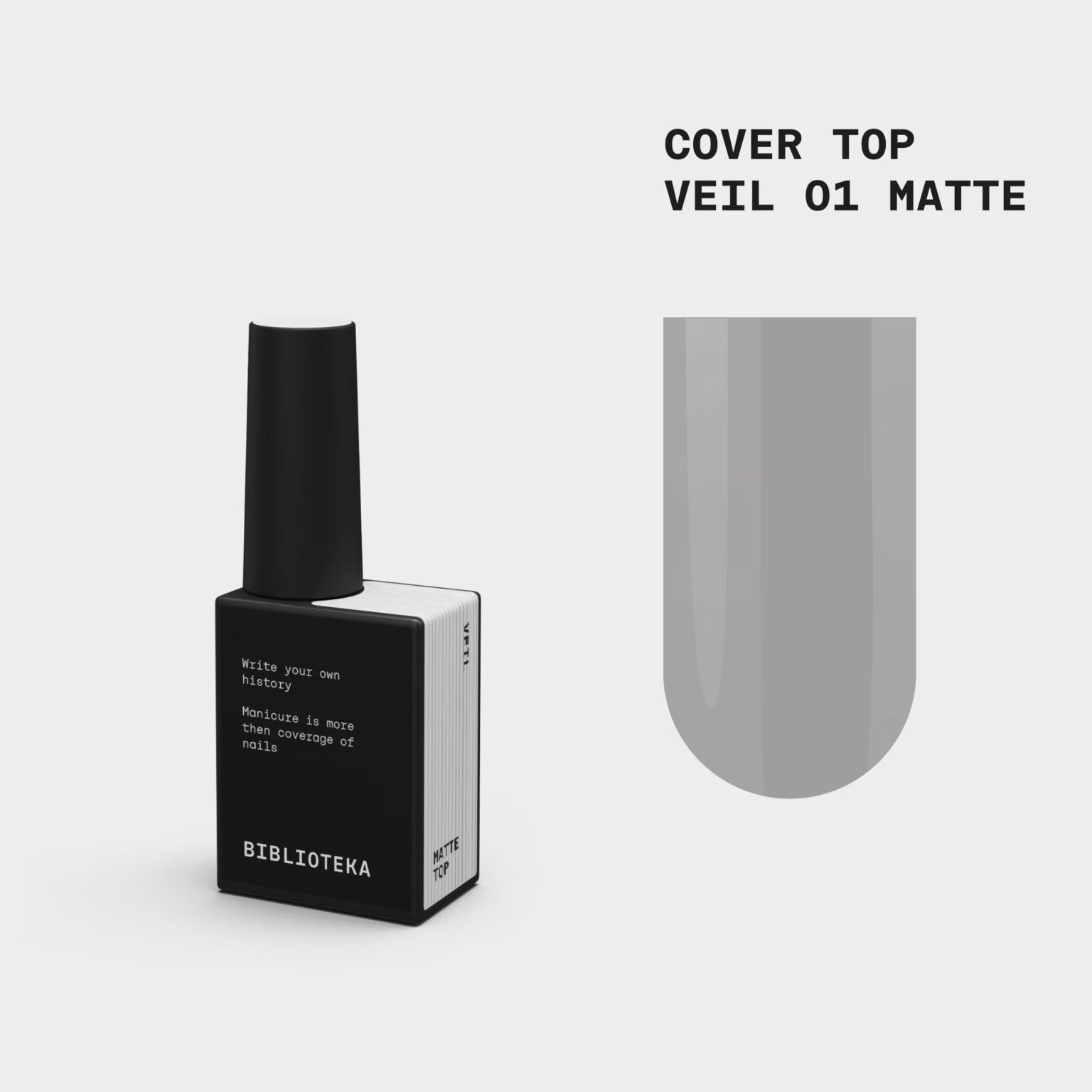 BIBLIOTEKA Камуфлюючий матовий топ Matte Cover TOP № 01 Veil - Напівпрозорий молочний, 10 мл