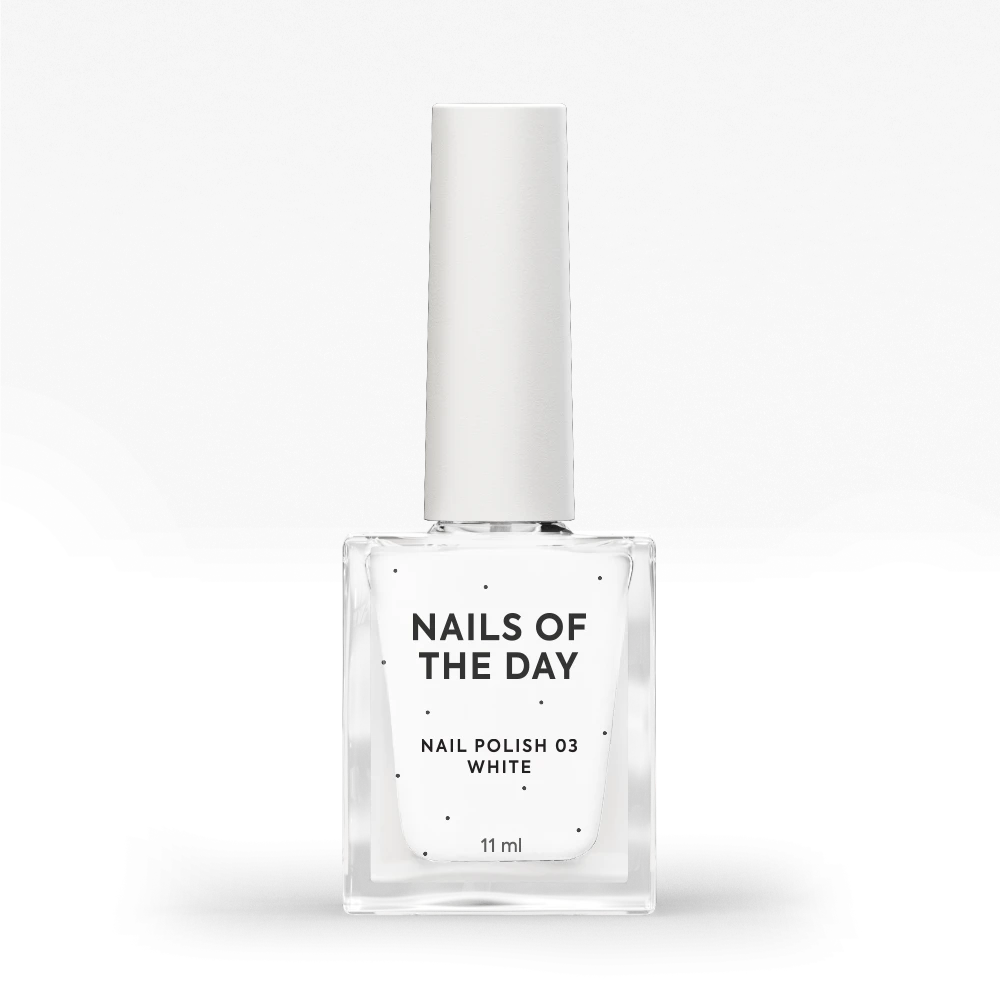 NAILSOFTHEDAY Nail Polish 03 White — білий лак для нігтів чорний, 11 мл