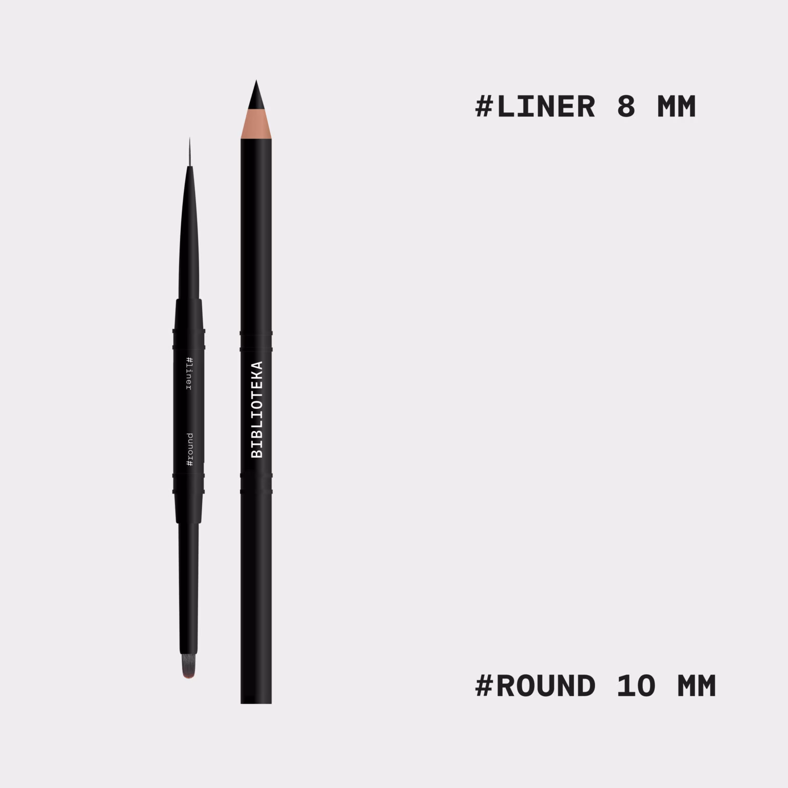 BIBLIOTEKA Пензлик Двосторонній #liner 8 mm/#round 10 mm